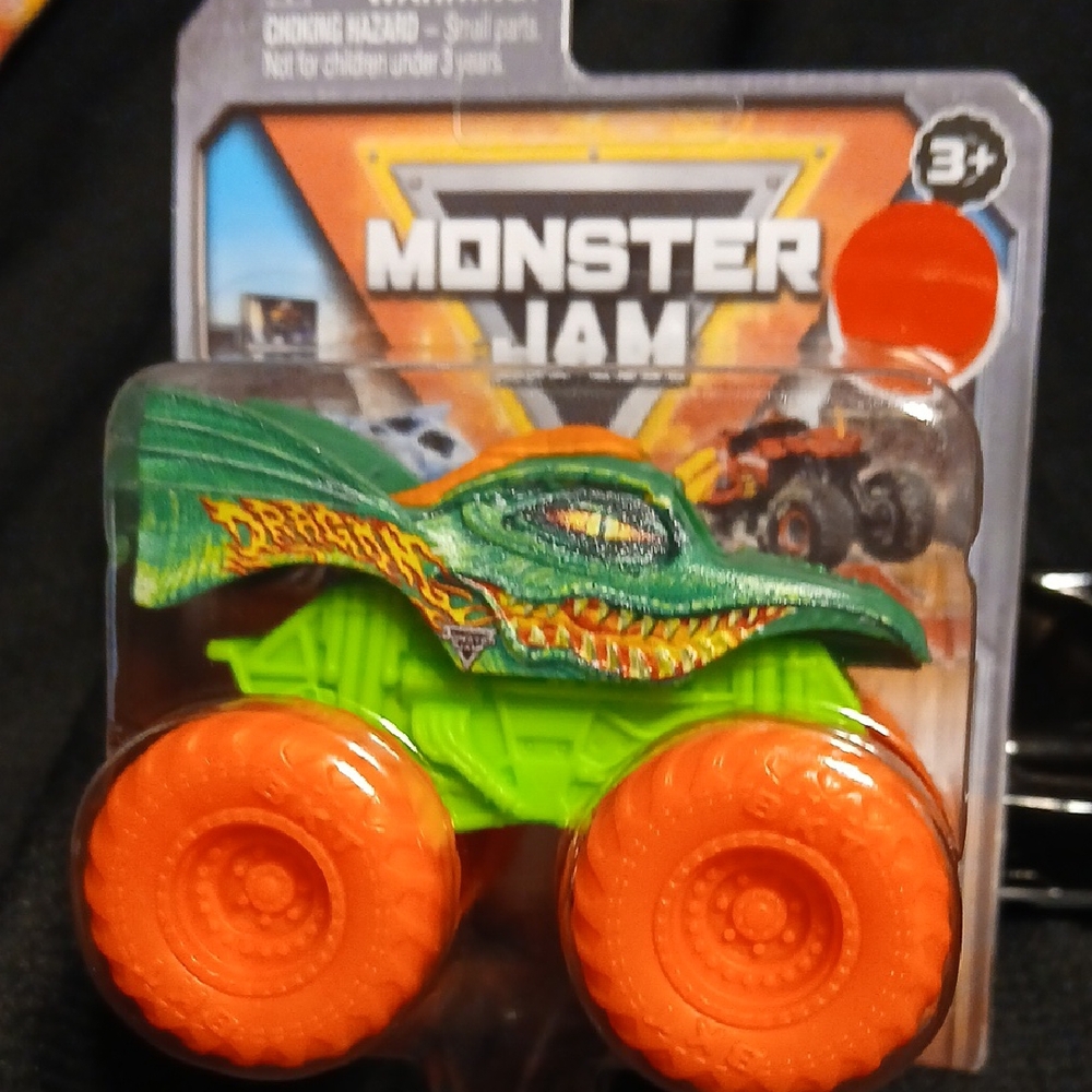 Dragon Monster Jam 1/72 Truck - Green With Orange Wheels
